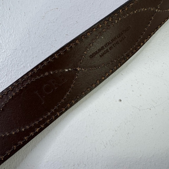 J. Crew Brown Suede & Leather Stitched Hip Belt , solid brass buckle - Picture 6 of 7